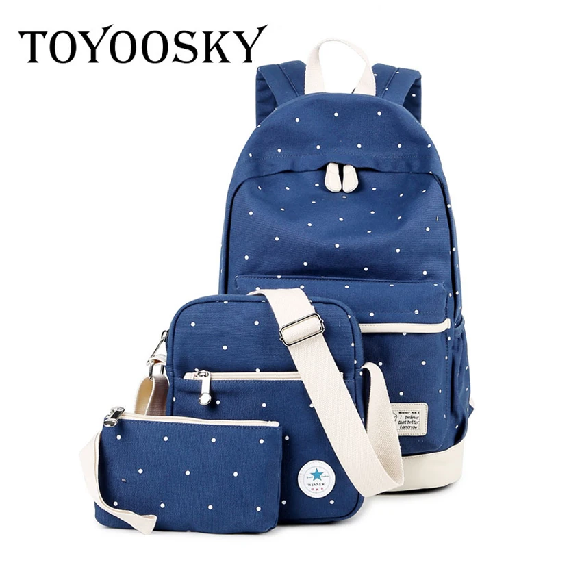 Aliexpress.com : Buy Canvas backpack women dot school bag for teenagers ...