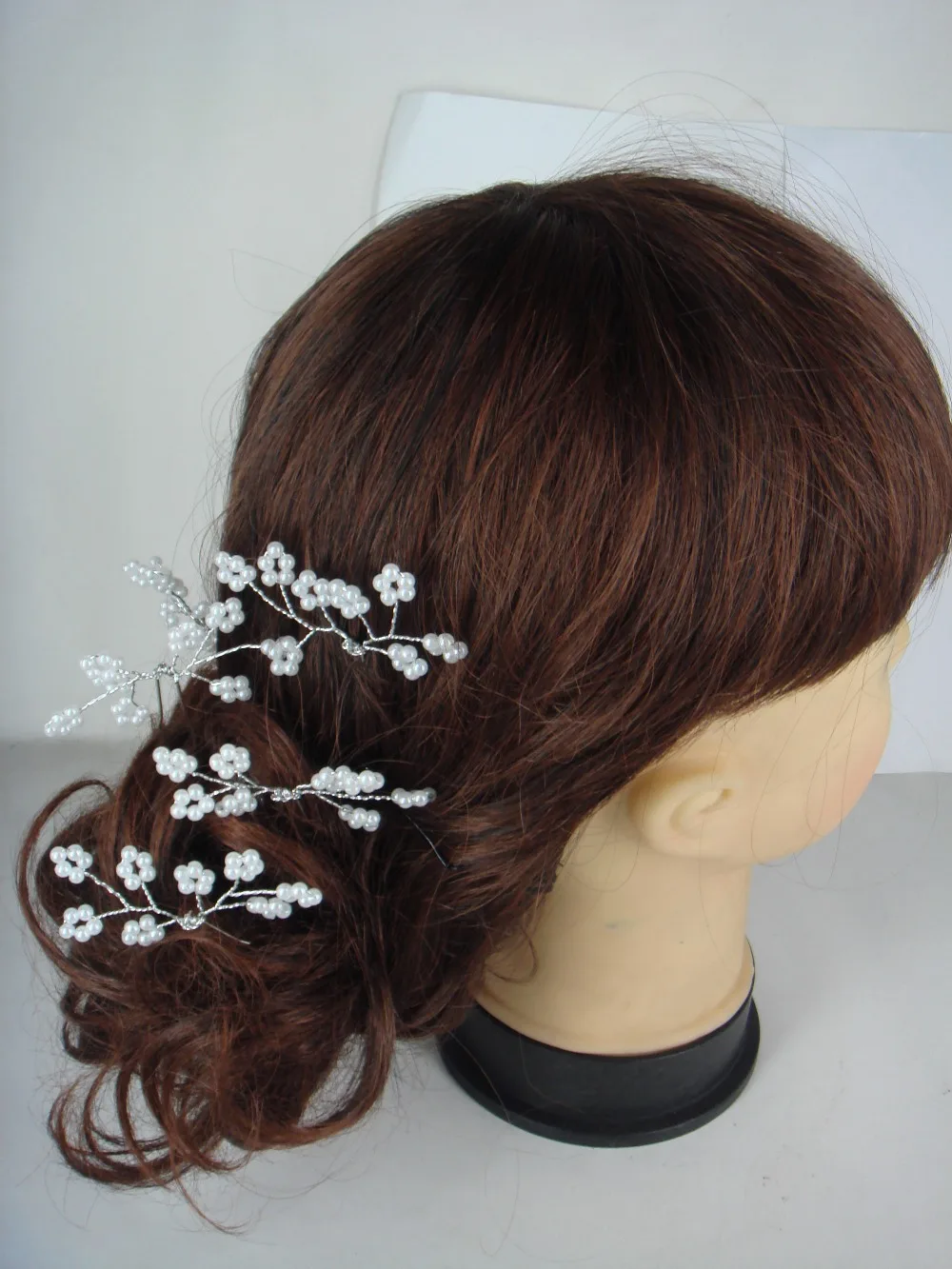 

12Pcs Wedding Bridal White Pearl Flower Hair Pin Hair Accessory SP-815