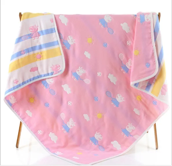 Хлопковое чудо-детское полотенце для новорожденных, муслиновое плотное детское одеяло, Пеленальное полотенце, детское постельное белье, одеяло s 80*80 см - Цвет: pink peggy