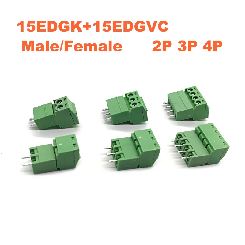 Клеммная колодка PCB с винтовым штекером 3 81 мм 50 шт. 15EDGK VC 2/3/4P коннекторы для