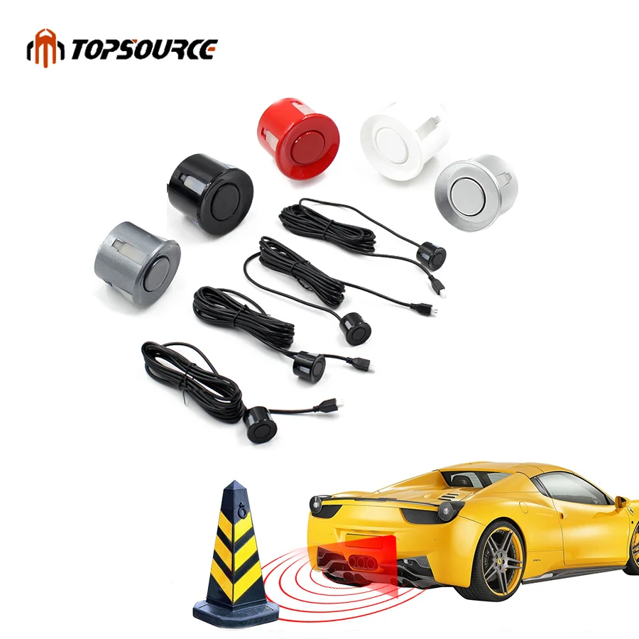 Car Auto Led Parking Sensor Parktronic Display 4 Sensors Reverse Backup Assistance Radar Detector Light Heart Monitor System