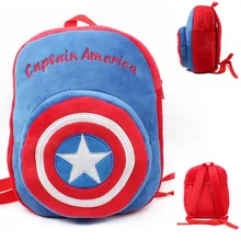Новинка 26*32 см детские школьные плюшевые игрушки 3d мультфильм мини для мальчиков герой Капитан Америка плечо сумка в виде котенка