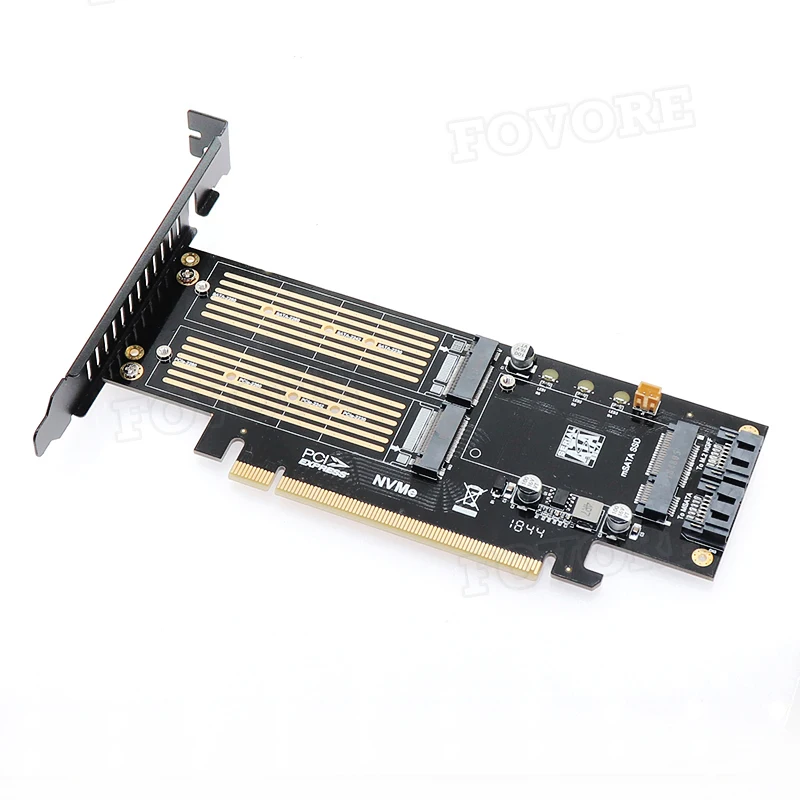 M.2 NVMe SSD NGFF к PCIE 3,0X16 адаптер M Key B Ключ mSATA PCI Express 3,0 NVME m.2 SSD& m.2 AHCI NGFF& mSATA 3 в 1 конвертер