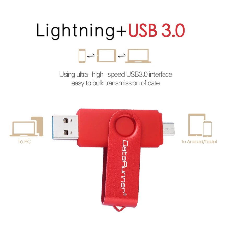 Новый Usb 3 0 DataRunner OTG USB флеш накопитель высокоскоростной 32 Гб 64 128 ГБ 256 Микро флешка