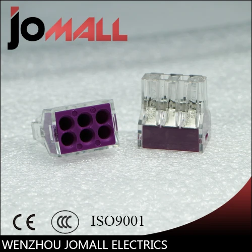 

100PCS PCT-106 Push wire wiring connector For Junction box 6 pin conductor terminal block