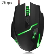 Zelotes Универсальный 7200 Точек на дюйм светодиодный свет оптическая проводная мышь Мыши Профессиональный Игры Мышь геймер для PC ноутбук
