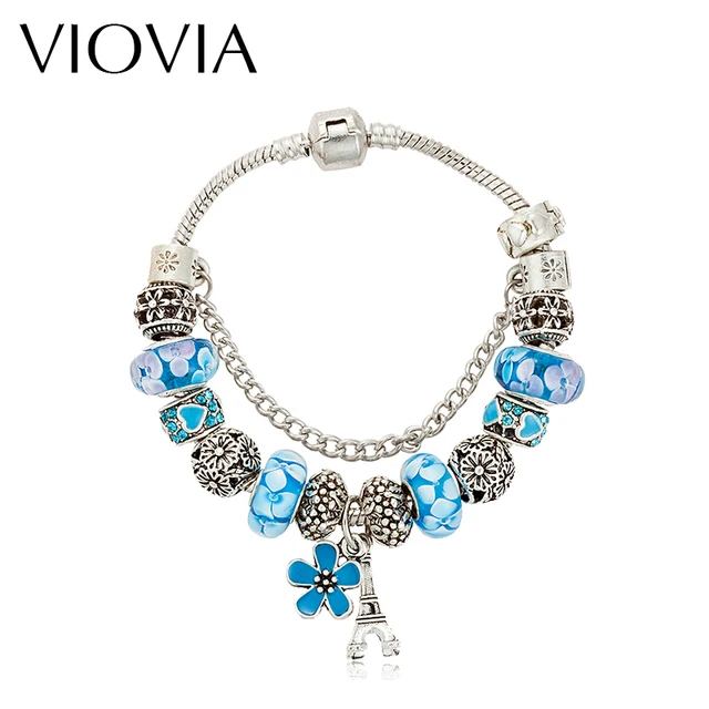 Viovia Brand Jewellery Eiffel Tower Charm Bracelets Bangles For Viovia Brand Jewellery Eiffel Tower Charm Bracelets Bangles For Women Crystal Beads Bracelet Pulseira Feminina