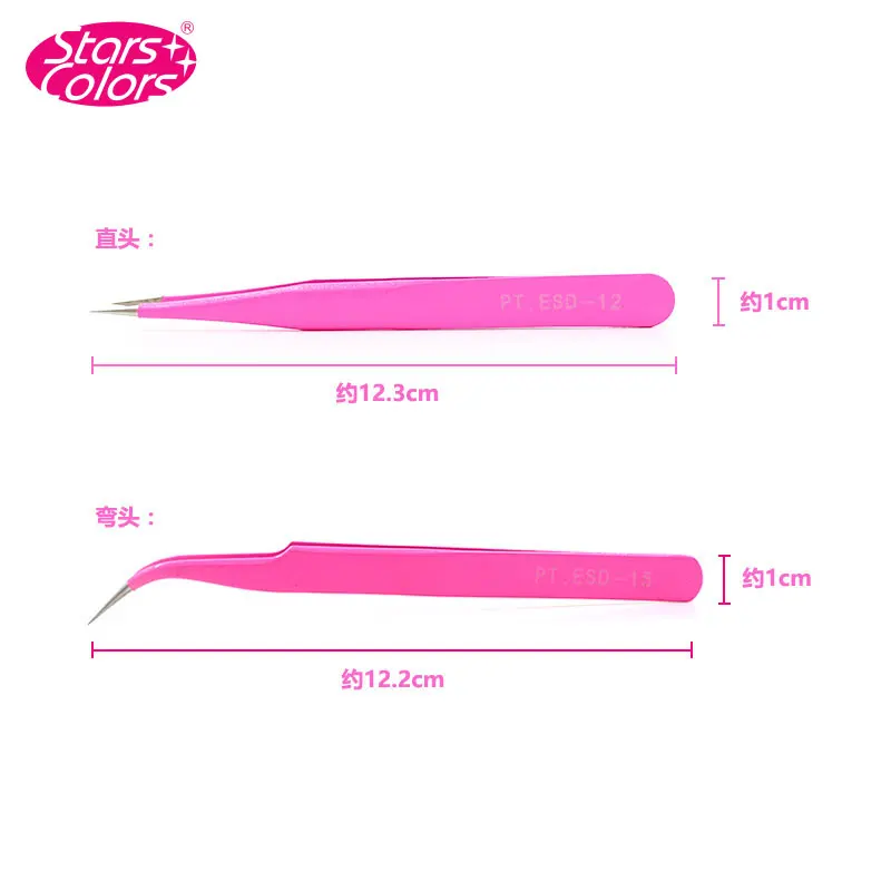 1 шт. пинцет из нержавеющей стали для наращивания ресниц|eyelash tweezer pink|pink tweezerstweezers