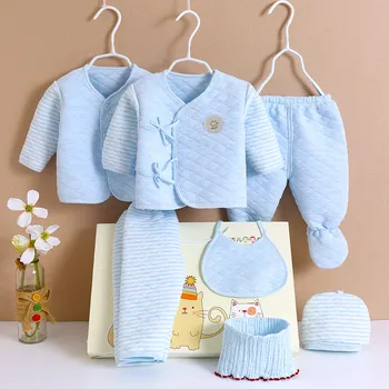 

Infant Clothes Thickened Warm Newborn Present Set 0-3 Months Autumn Winter First Month Baby Supplies 7pcs /set