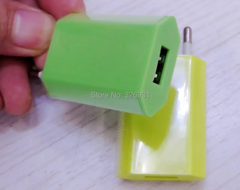 Цветной USB адаптер для зарядки Apple iPhone 4, 4S, 5, 5S, iPod Touch, 1000 шт