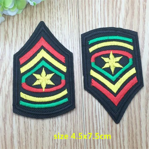 

New Arrival 10 pcs Star fashion shoulder emblem Embroidered patches iron on cartoon Motif RS Applique embroidery accessory