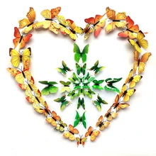 Hot sale 12 pçs/lote 3D DIY lindas Borboletas Adesivos De Parede decoração casa espelho sala de estar adesivos de parede para quartos de crianças cartaz