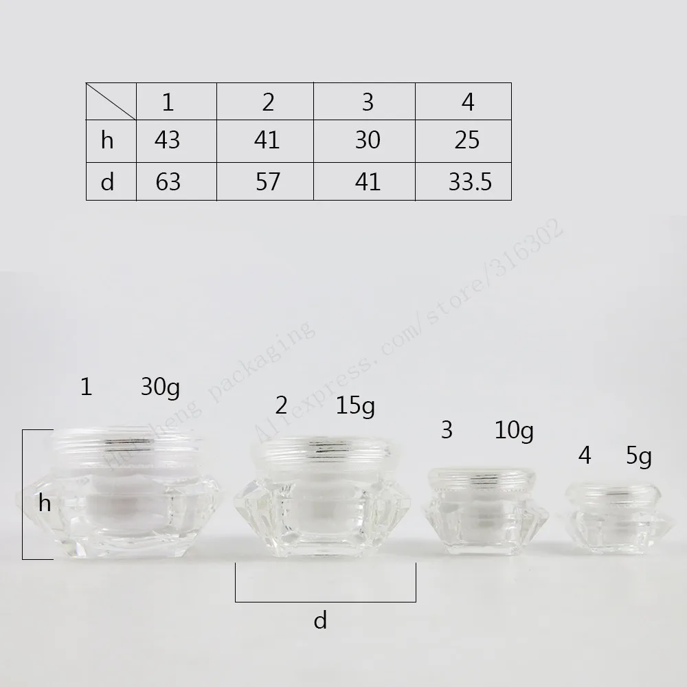 50X5 جرام 10 جرام 15 جرام 30 جرام البلاستيك جرة واضح البلاستيك وعاء لمسمار الفن التألق مصغرة صغيرة يشكلون كريم التجميل الحاويات