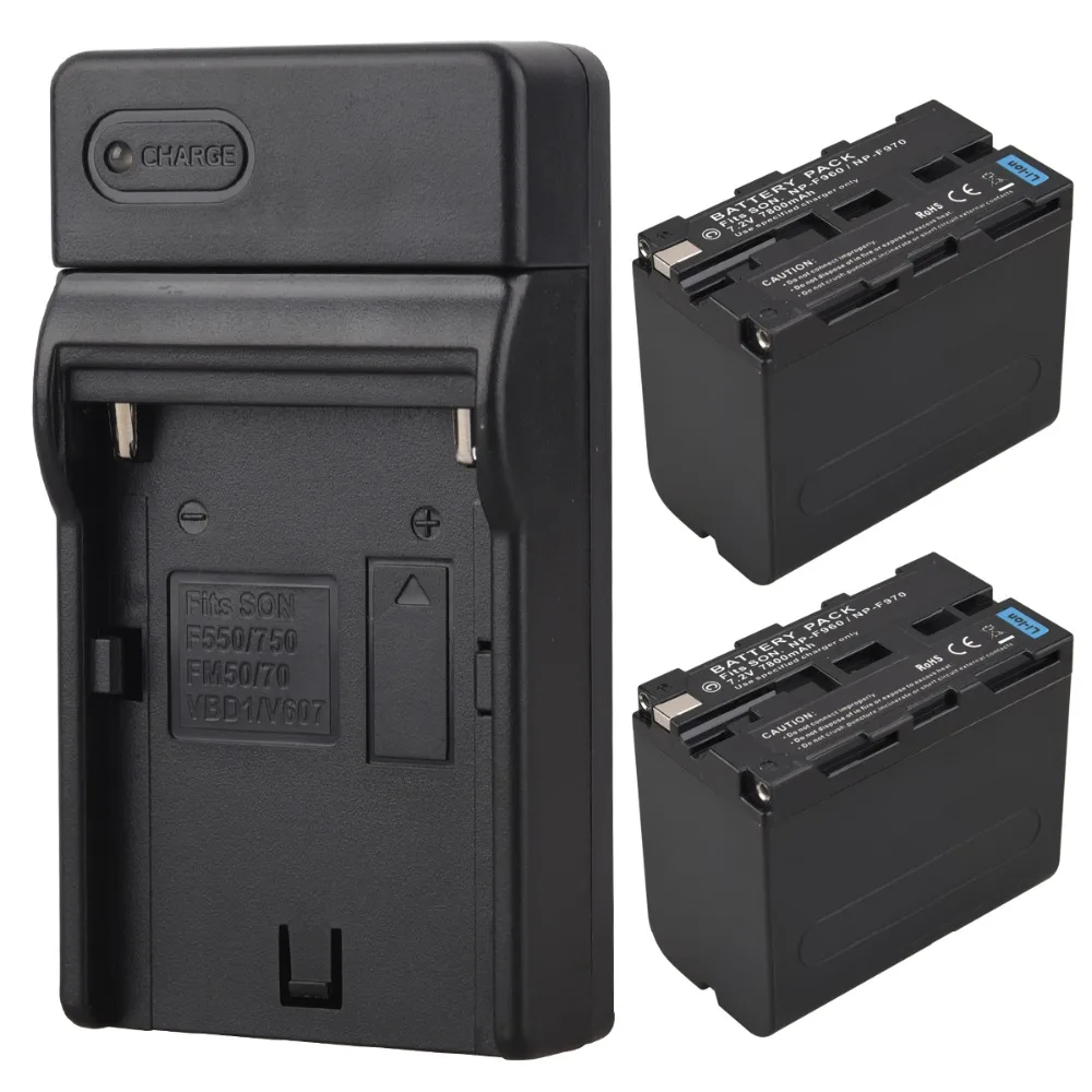 

High Capacity 2pcs 7800mAh NP-F970 NP-F960 NP F970 NP F960 Digital Camera Battery + USB Charger for Sony NP-F960 NP-F970 Battery