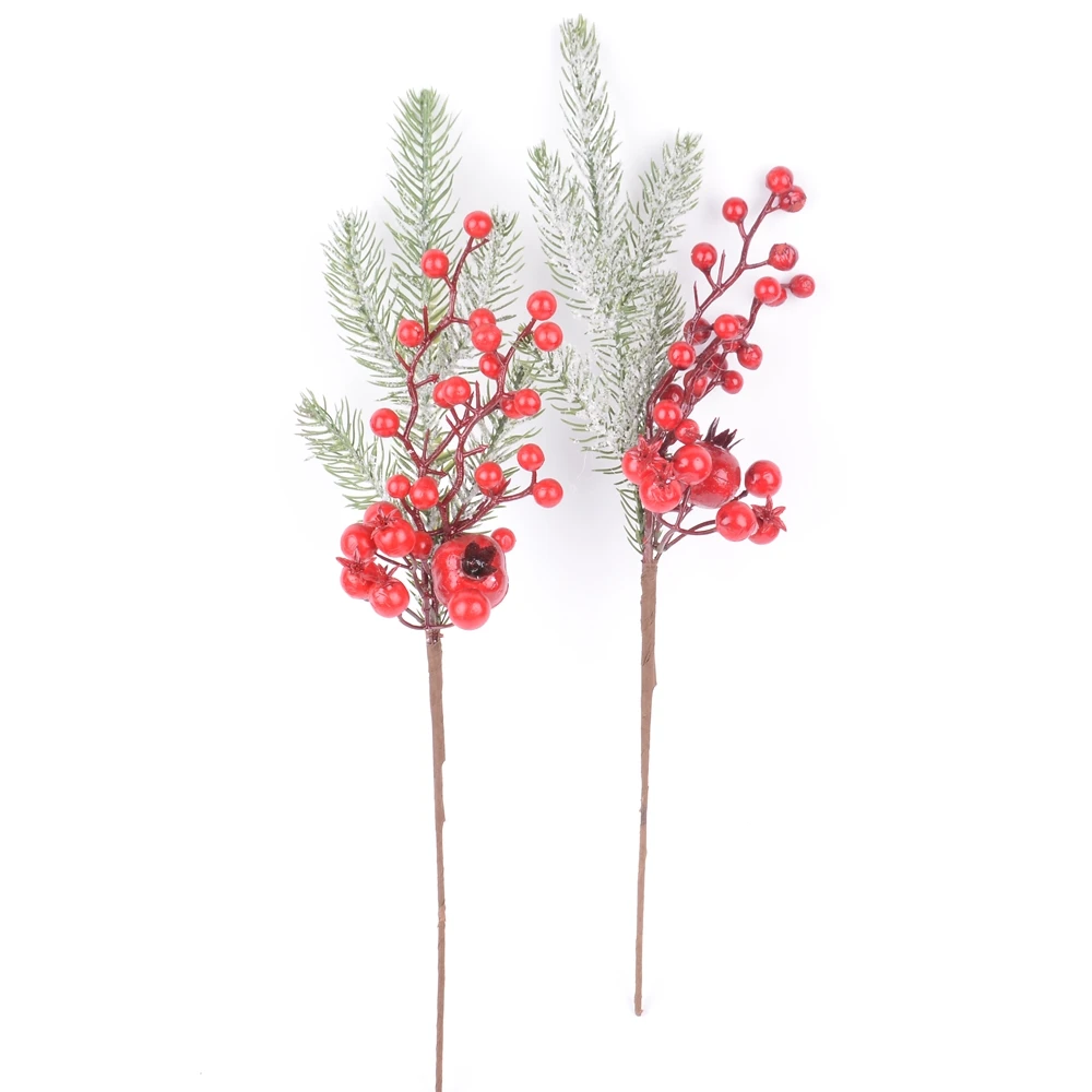 

1pcs Artificial flower red berry bouquet Christmas decoration pearl berry wedding home decoration DIY scrapbook gift box flower