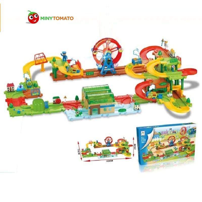 Sky Wheel Park II DIY трек Электрический поезд строительный блок игрушка мальчик подарок