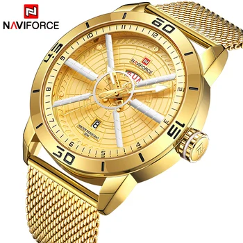 

NAVIFORCE Men Fashion Casual Watches Men Gold Quartz Clock Male Luxury Brand Waterproof Business Wrist Watch Relogio Masculino
