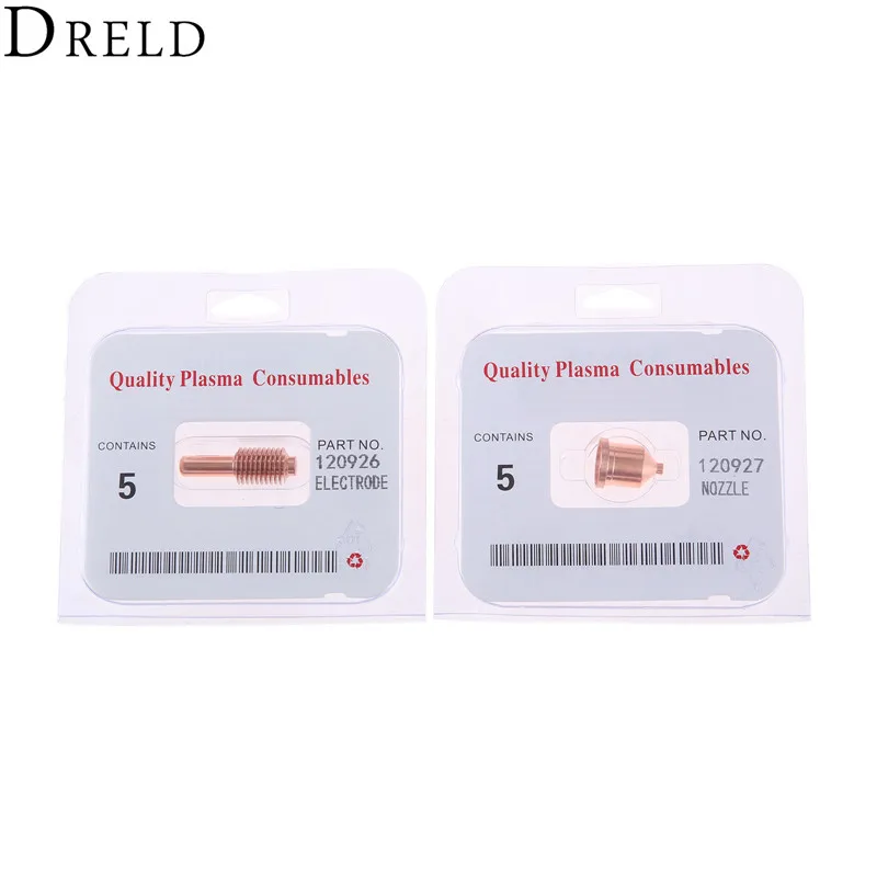 DRELD 10pcs/set 80A Electrode 120926 +Nozzle 120927 Shielded Processes for Plasma Cutting Torch Consumables Welding Supplies DRELD 10pcs/set 80A Electrode 120926 +Nozzle 120927 Shielded Processes for Plasma Cutting Torch Consumables Welding Supplies