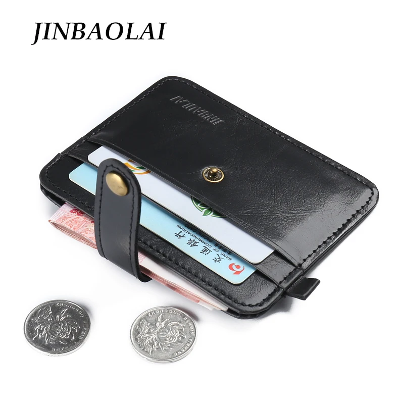 

Slim Credit Card Holder Mini Wallet Hasp Small Purse Coin Pocket PU Leather Men Vintage Style Business Card Holder Travel Wallet