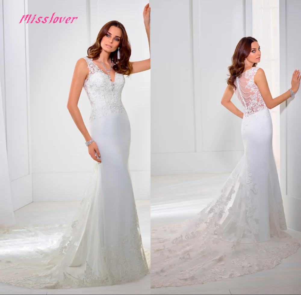 Vestido de noiva кружево Русалка Свадебные платья 2019 Новое свадебное платье невесты суд поезд Robe de mariée Simple Сексуальная Иллюзия