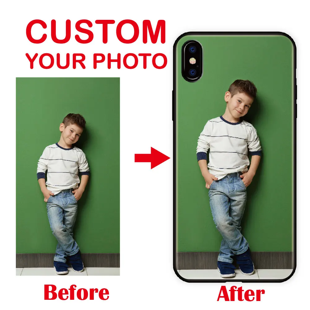 

Custom Personalized Photo Image DIY Gift Soft Silicone Phone Case Cover Coque Fundas For iPhone 6 6S XS Max 7 7Plus 8 8Plus 5 X
