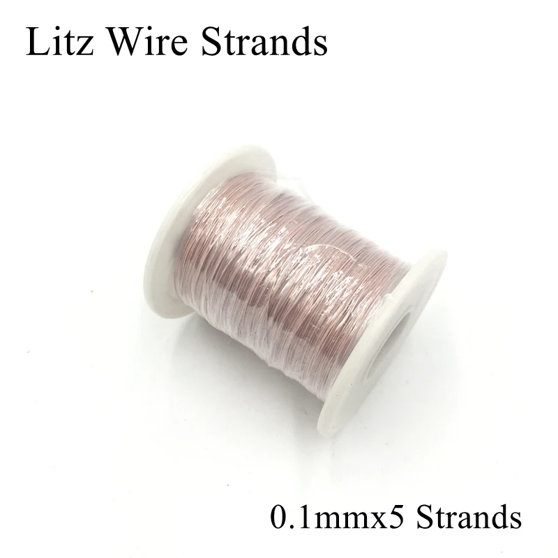 100meter/lot 0.1mmx5 Strands Litz Wire Multi Strand Braided Polyurethane Enameled Copper Cable Polyester Mine Machine Antenna |