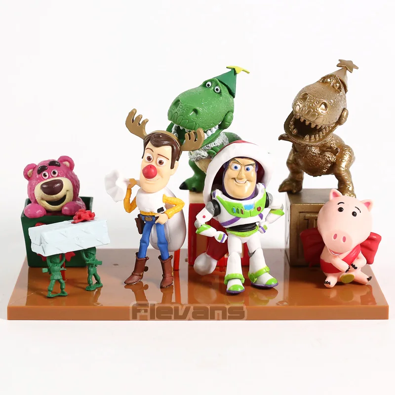 

WCF Toy Story Christmas Toys! Buzz Lightyear Woody Hamm Lotso Rex Soldiers PVC Figures Collectible Model Toys 6pcs/set