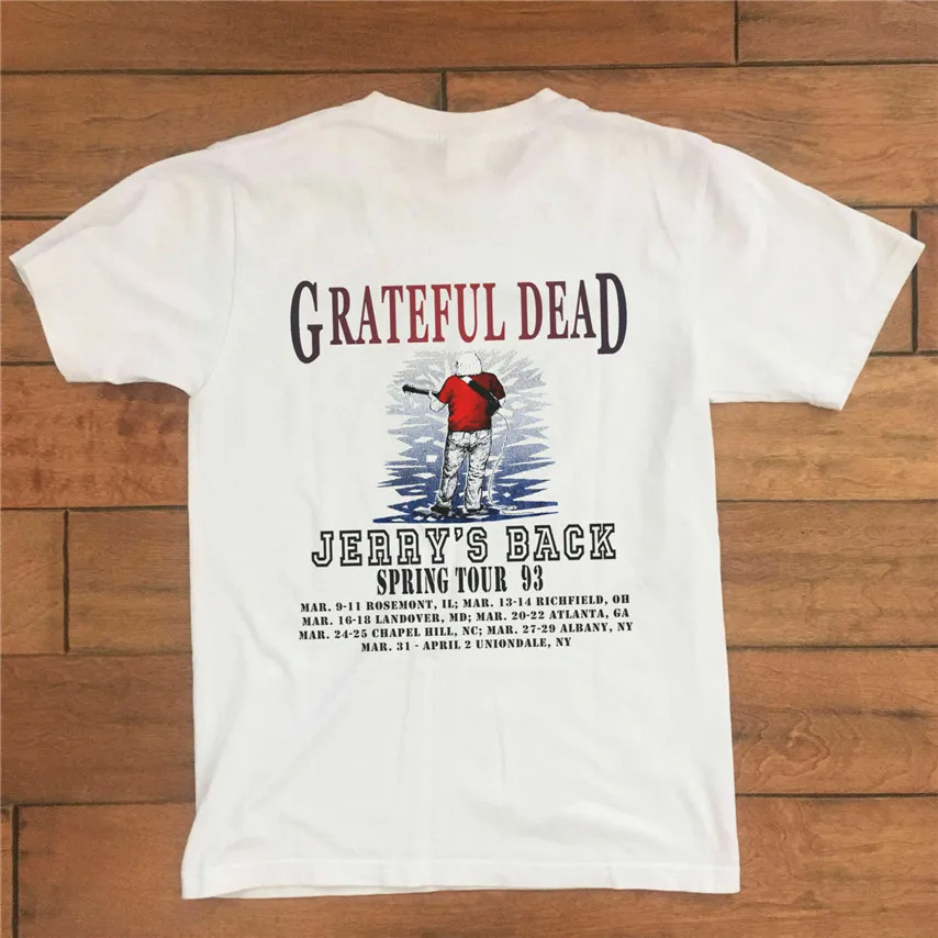 

1993 GRATEFUL DEAD VINTAGE CONCERT TOUR T SHIRT JERRY GARCIA BAND REPRINT Loose Size Top Ajax
