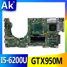 AK K501UX материнская плата для ноутбука для ASUS K501UX K501UB K501U K501 Teste материнская плата оригинальная DDR3 4g ram I5-6200U GTX950M EDP