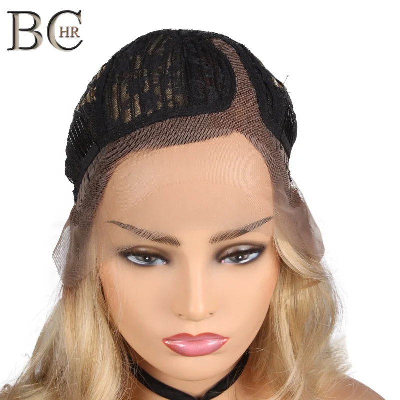 BCHR 24 дюймов блонд 13*4 синтетические парики на кружеве для женщин длинные волнистые термостойкие волокна Омбре парик
