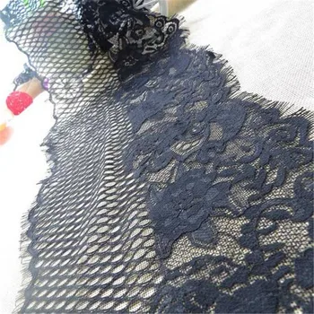 

30Meters White, black Full lace eyelash lace nylon lace eyelash lace wedding dress fabric clothing accessories LB0019