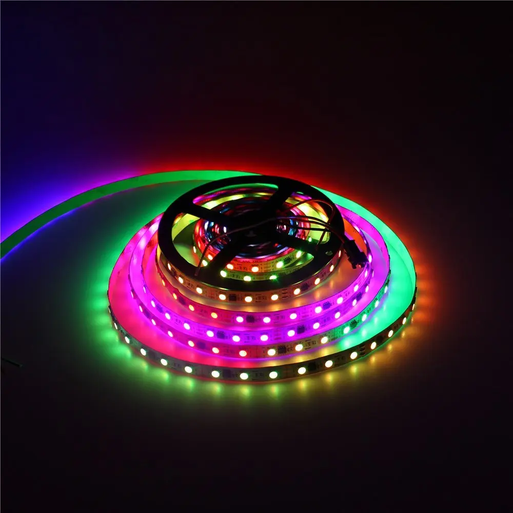 Mokungit 100 м 20x5 м DC12V WS2811 60leds/м Мечта Цвет 5050 RGB адресуемых гибкие светодиодные полосы света не Водонепроницаемый белый PCB