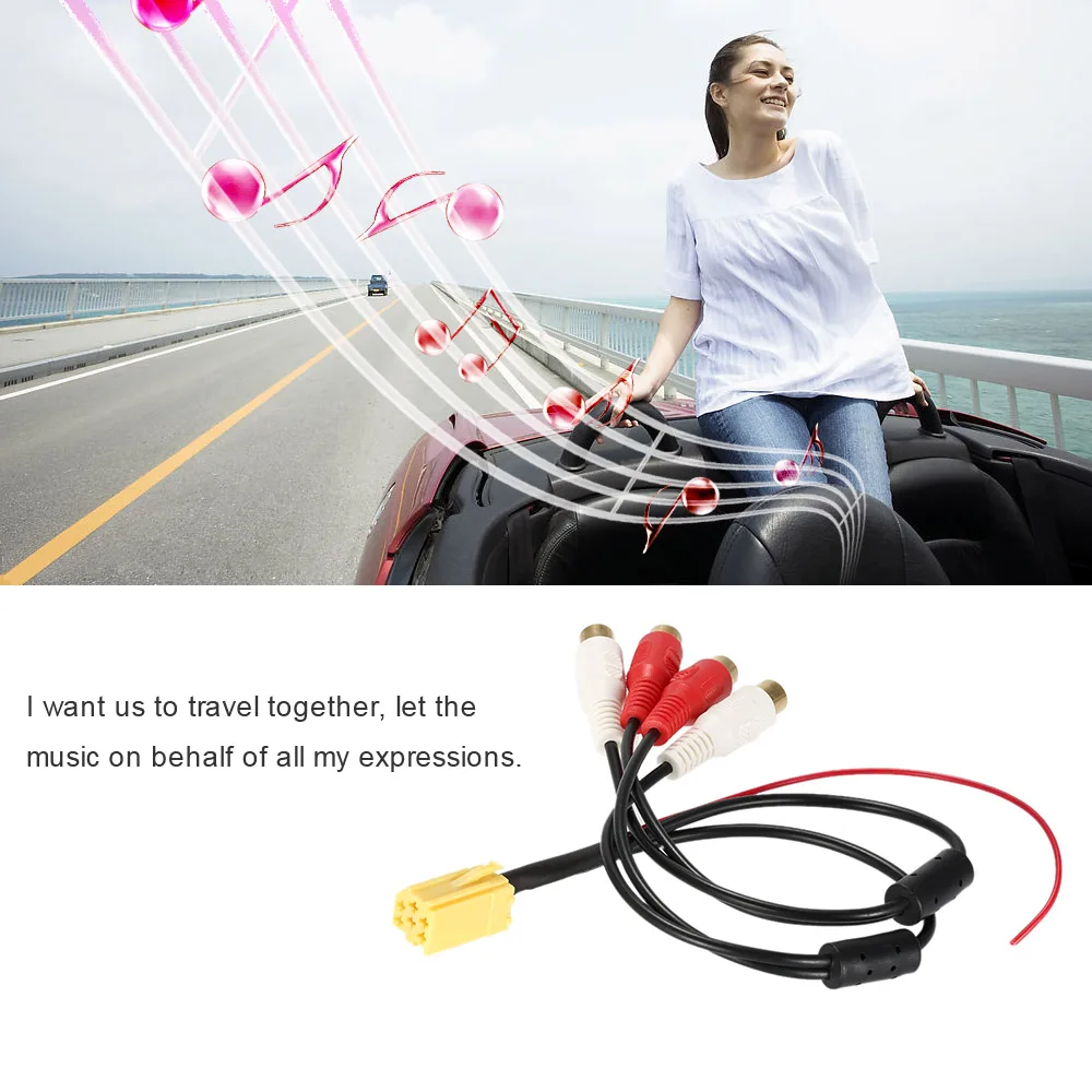 KKmoon Mini 6 Pin ISO адаптер Aux линейный выход 4 Chinch кабель RCA разъем для VW Seat Skoda Blaupunkt VDO Audi