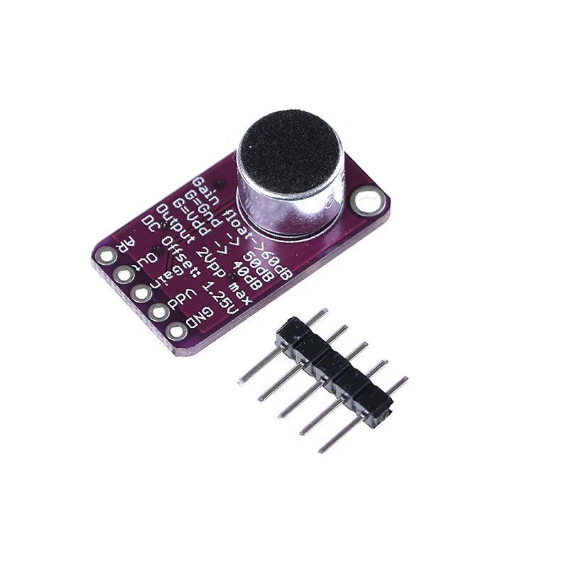 

MAX9814 Microphone AGC Amplifier Board Module Auto Gain Control For Arduino Programmable Attack And Release Ratio Low