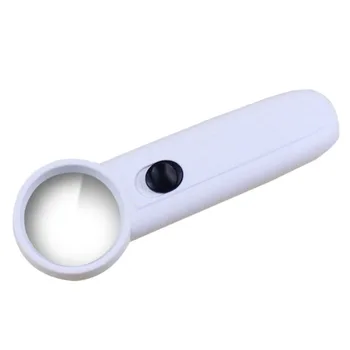 

Hot Sale Hand illuminated magnifier / magnifying glass / Reading support with 15 X magnification and LED lens diameter For 2018