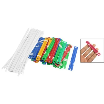 

50 Pcs Office School Colorful Plastic Binding Two-Piece Fasteners