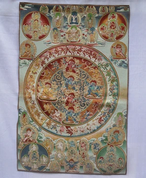 

Collectible Traditional Tibetan Buddhism in Nepal Thangka of Buddha paintings ,Big size Buddhism silk brocade painting p002603