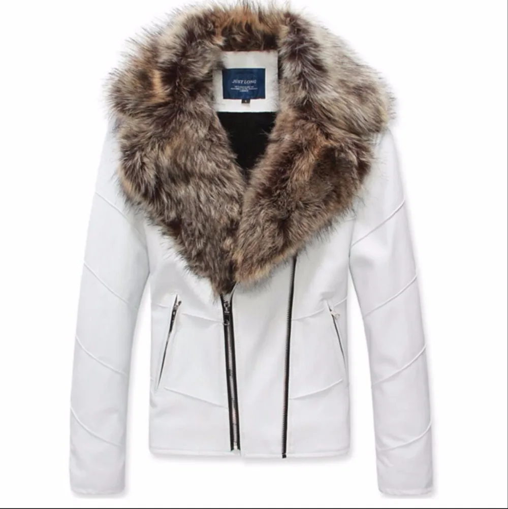 Новая модная мужская брендовая Меховая куртка Байкерская мотоциклетная