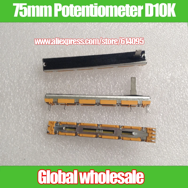 

4pcs Stereo 2-channel 75mm 7.5cm Orange Mixer Slide Potentiometer Slider D10K D103 BEHRINGER Soundcraft Faders