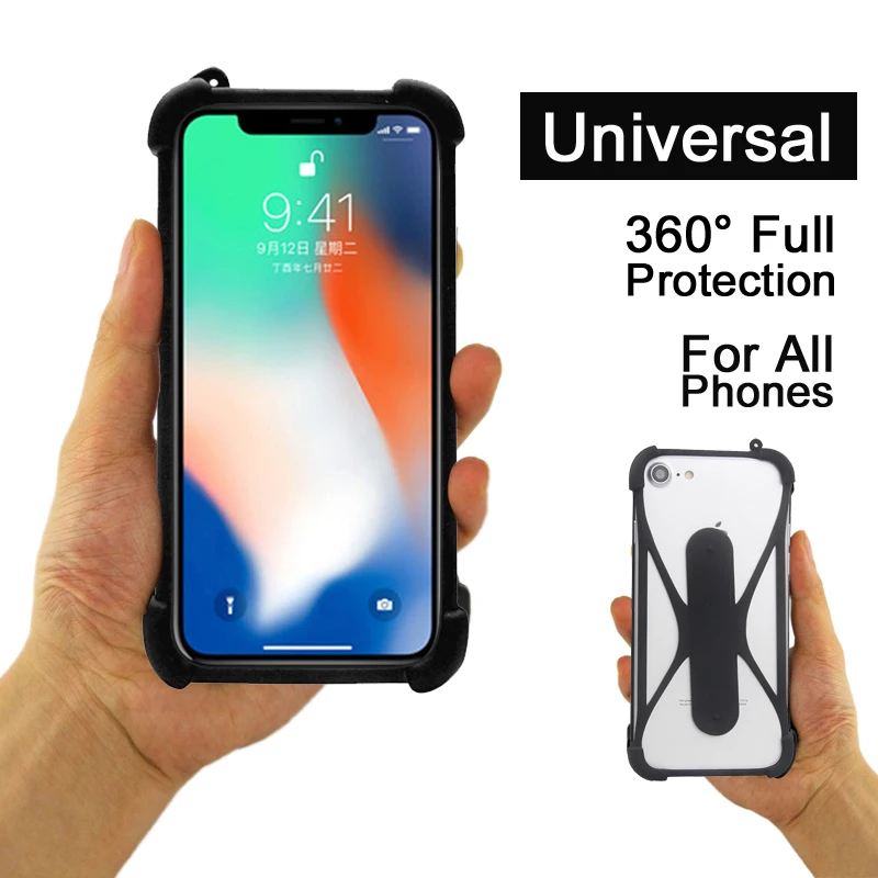

Highscreen Hercules Mobile Phone Silicone Case Universal Soft TPU Frame Elastic Bumper With Stand Cover For Boost 2 SE Coque