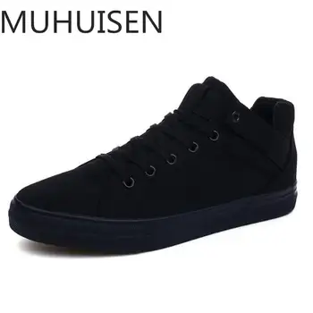 

Muhuisen New Arrival 2018 High Quality Men Flats Shoes Breathable Fashion Men Casual Canvas Shoes Zapatos Hombre Mens Flats