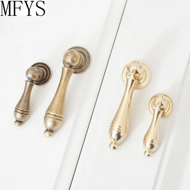 Online Shop Vintage Brass Drop Drawer Knobs Dresser Knob Pulls