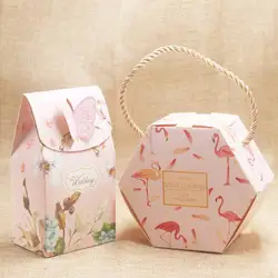 20 штук за лот Новый специально для Вас Свадебной Сумка для показа с ручкой строка цветок дизайн бабочка милые подарки посылка коробка