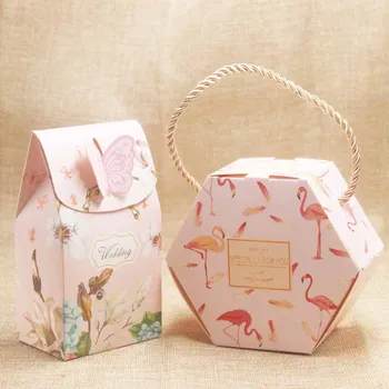 

20pcs per lot new special for you Wedding favors display bag with handle string flower design butterfly cute gifts package box