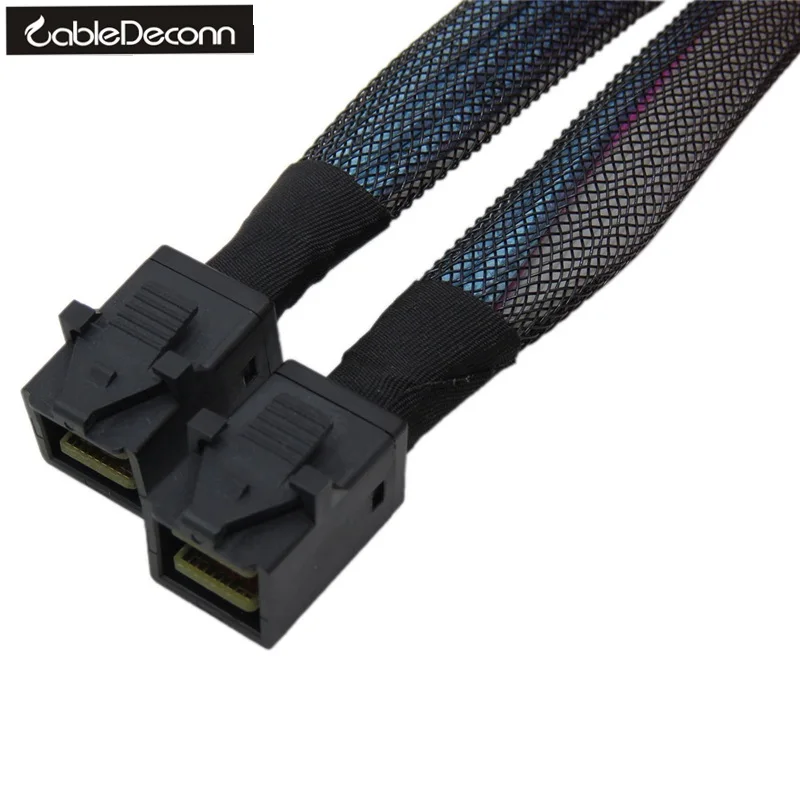 

Deconn Internal Mini-SAS cable SFF-8643 to SFF-8643 cable Comply with SAS 3.0 12G 1.Meter