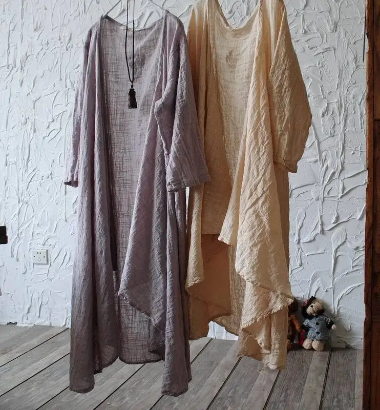 Женская Длинная блузка из хлопка и льна свободного покроя|blouses plus|long blouses shirtslong