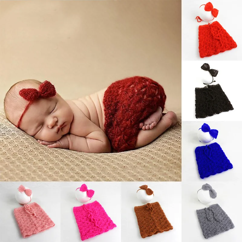 Детские фотографии реквизит новорожденных мохер трикотажные наряды лук повязка на голову новорожденного фотографии реквизит