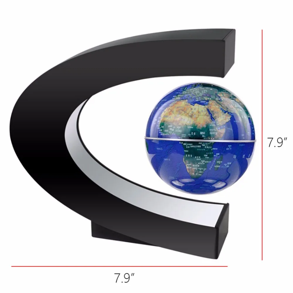 Творческий Анти тяжести плавающей Глобусы C форма украшения магнитной левитации Плавающий Глобусы мира Географические карты с красочными свет