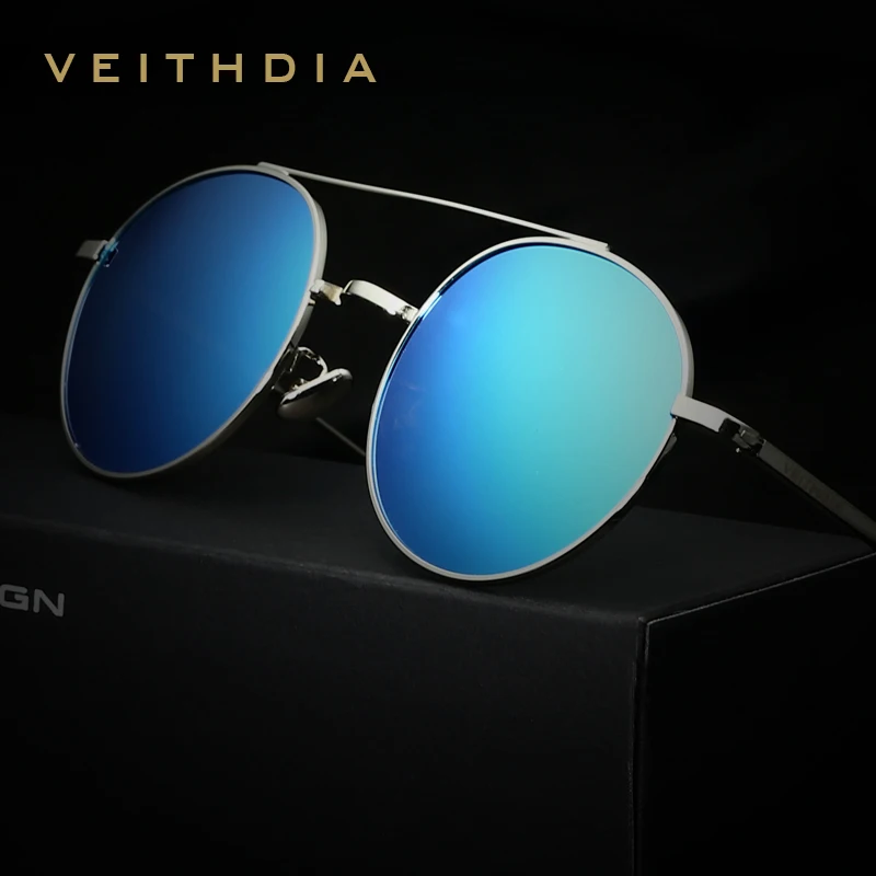 

VEITHDIA Brand Fashion Unisex Sun Glasses Polarized Coating Mirror Driving Sunglasses Round Male Eyewear shades For Men/Women