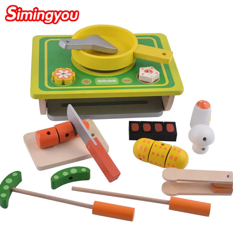 

Simingyou Wooden Puzzle Barbecue Children Kitchen Game Cultivate Hands-on Ability Montessori Educational A50-92 Drop Shipping